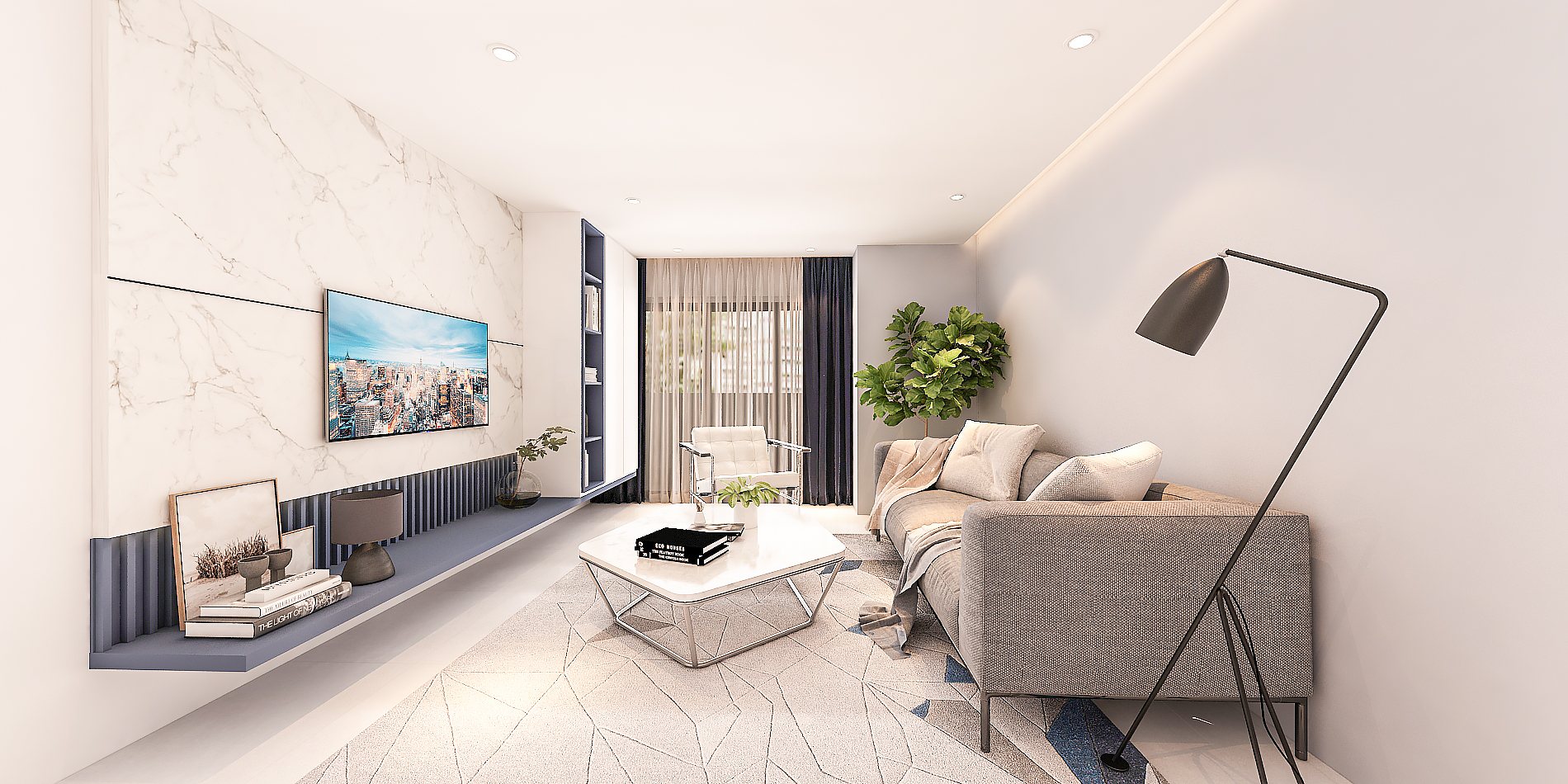 Minimalist 5-room HDB living hall, a Home & Me project